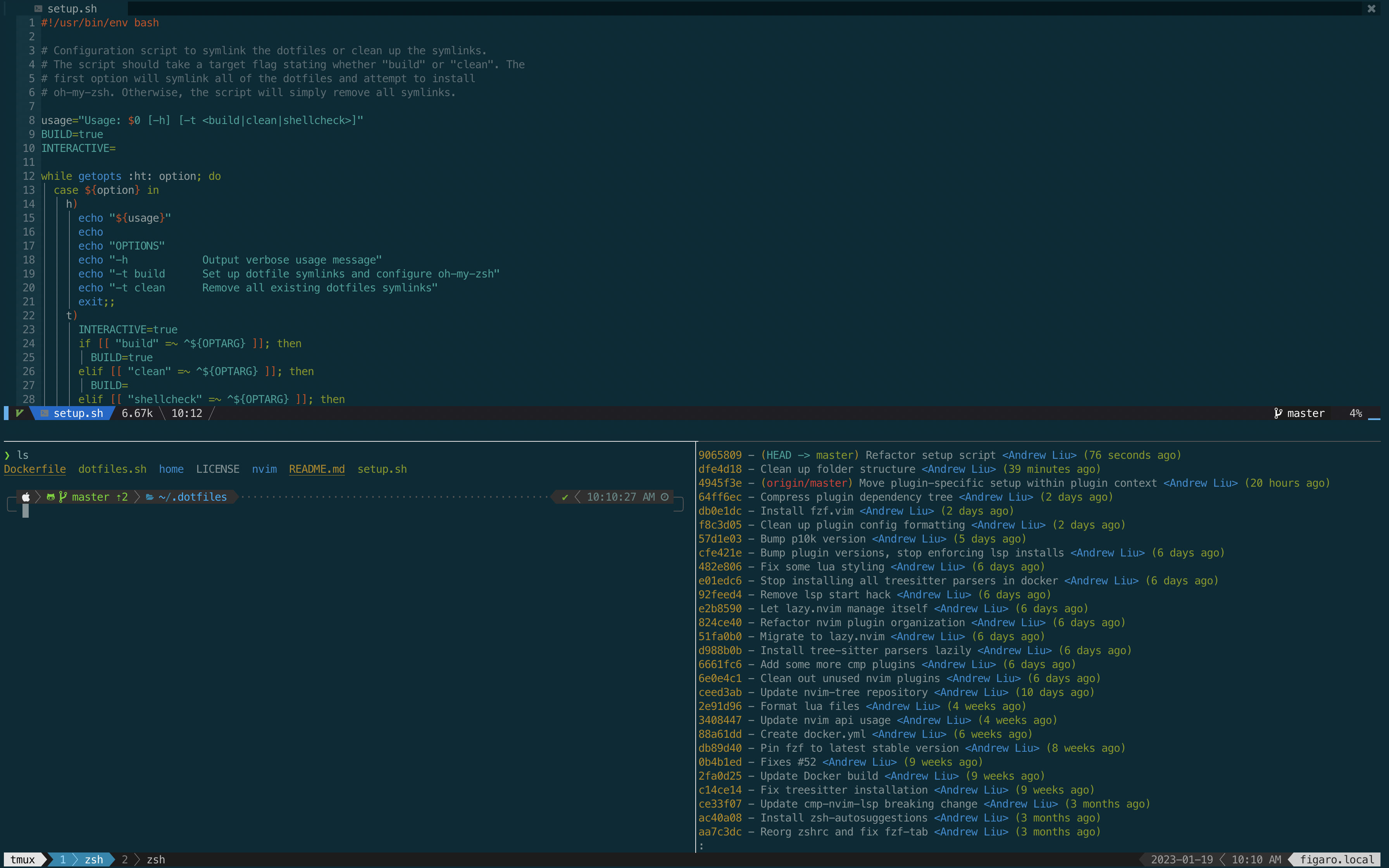 Screenshot of my dotfiles