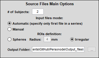 Source Files Main Options