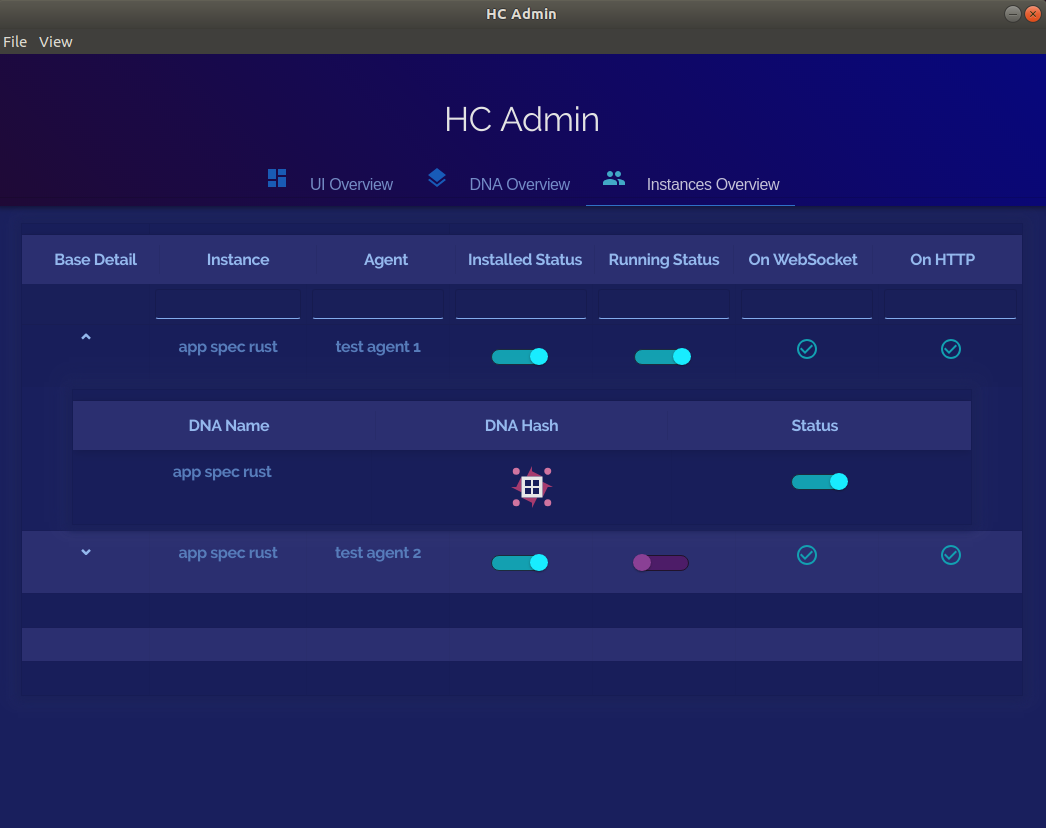 HCAdmin-DNA-Instance-Table