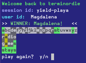 screenshot of local terminordle single player