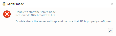 server error message