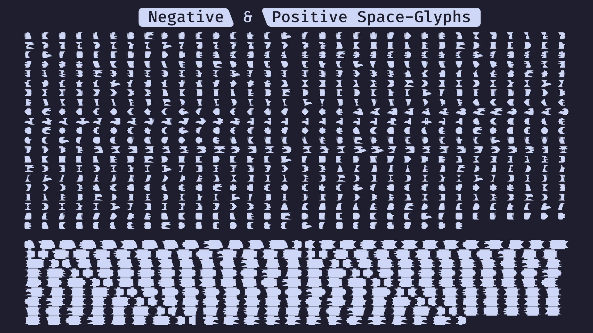 Negative and positive space glyphs