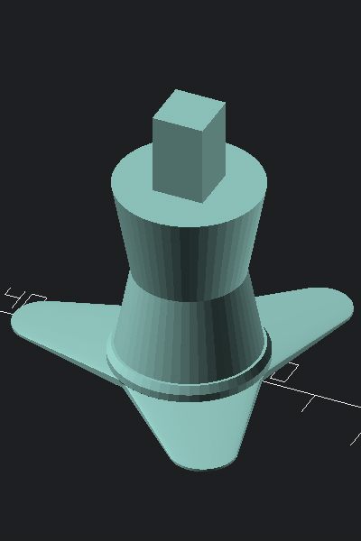 shortened spike model 3D preview - stem