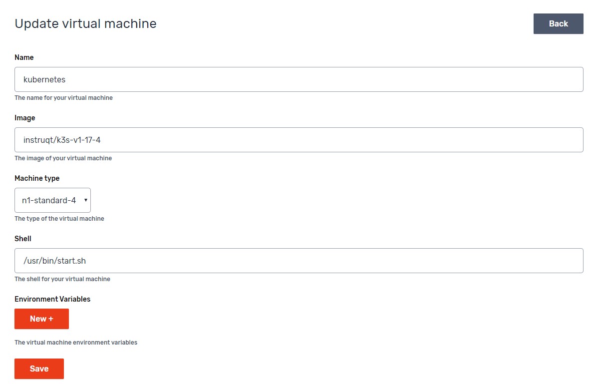 Instruqt web interface