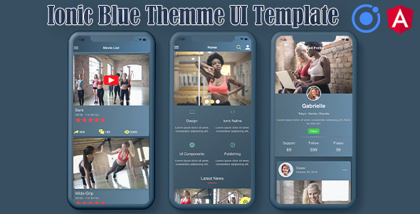 Ionic 5  Angular 8 Blue UI Theme  Template App 