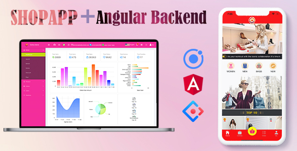 Ionic 4 Online Clothes Shop App with Angular Admin Backend 
