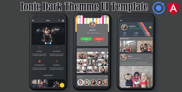Ionic 5 Angular 8 Dark UI Theme Template App