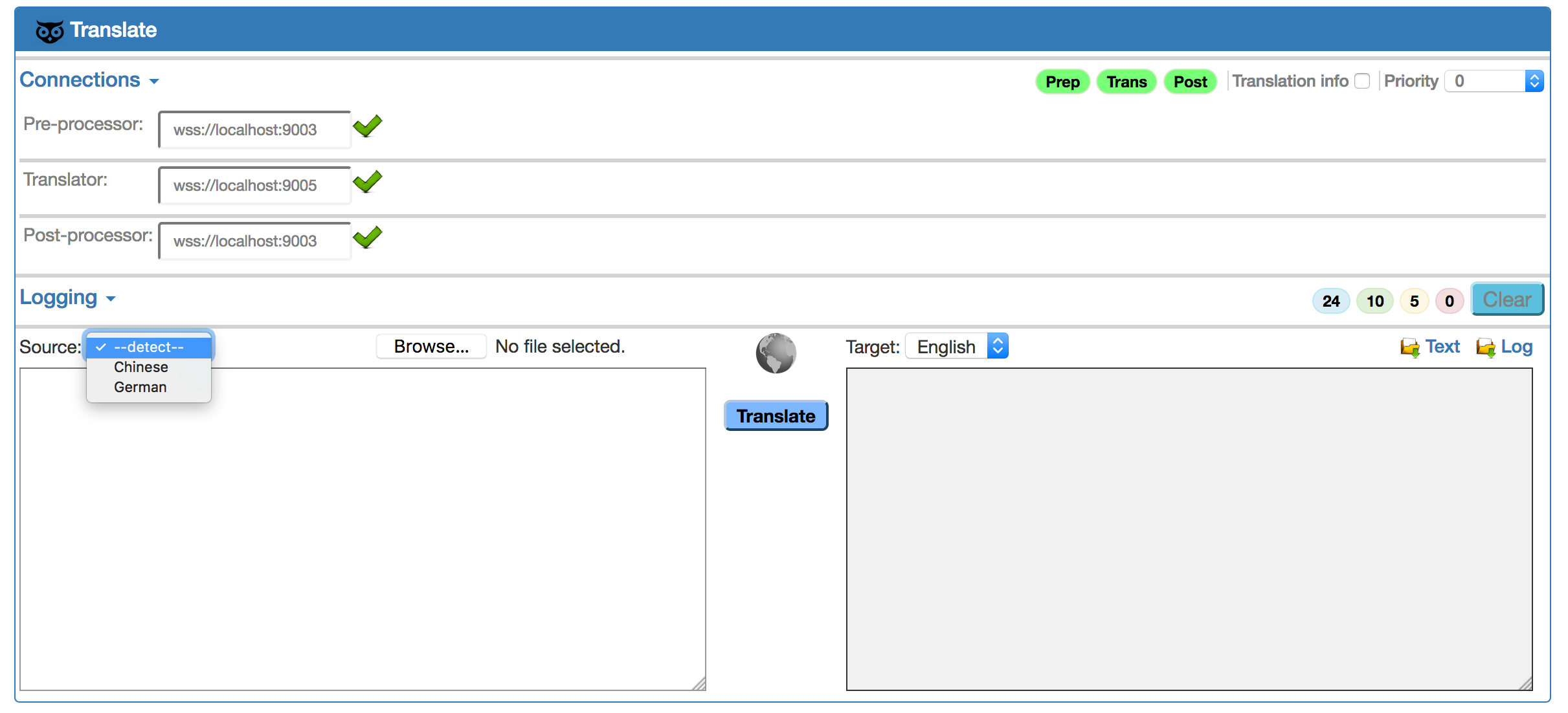 Connected to TLS enabled servers