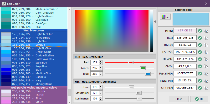 Color dialog