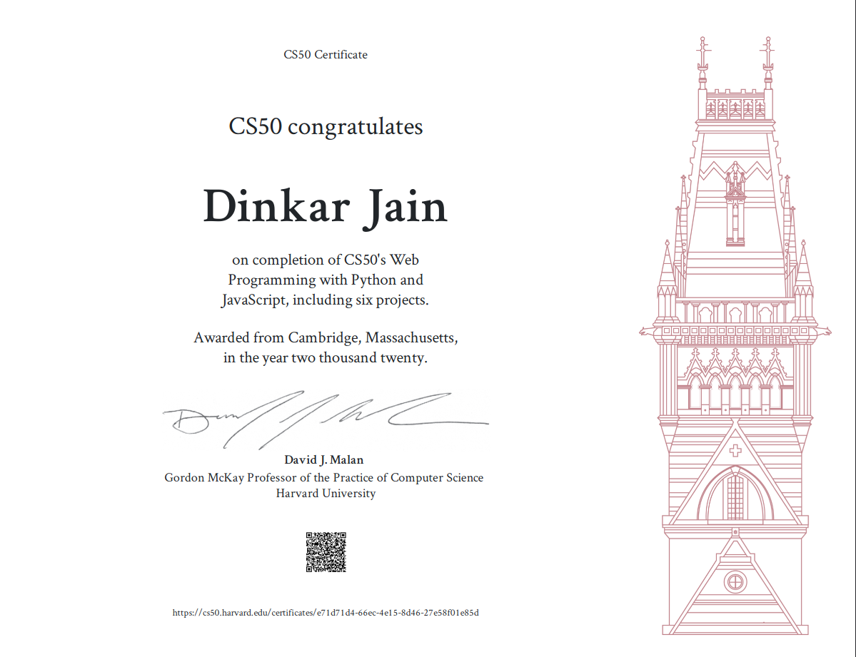 CS50-WEB Certificate