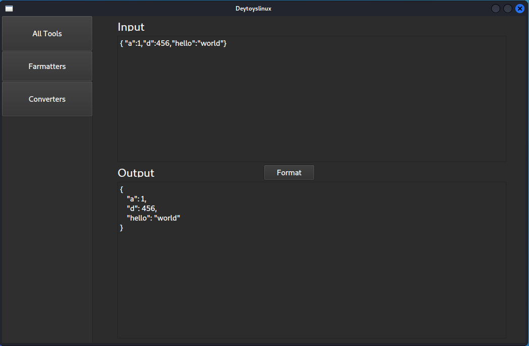 devtoys json format