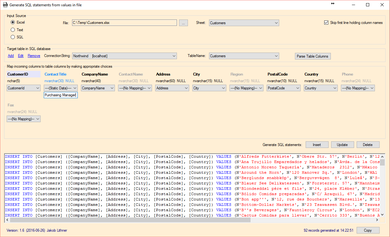 SqlGenerator demo