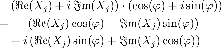 complex product using real numbers