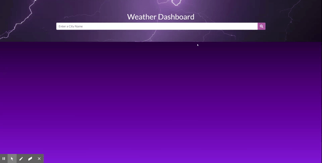 weather dashboard demo