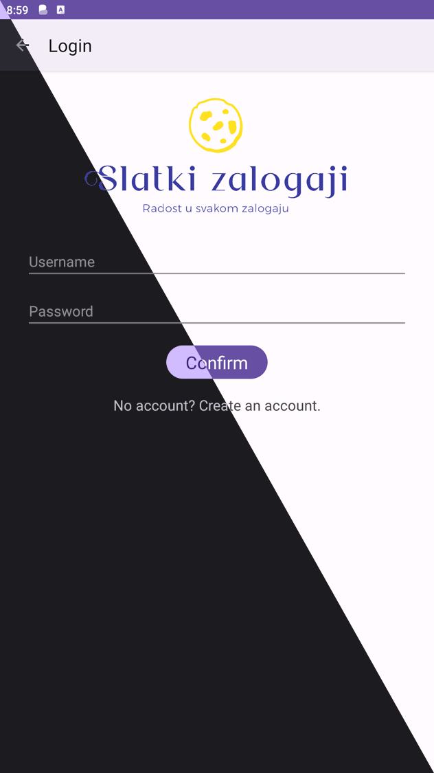 Login page