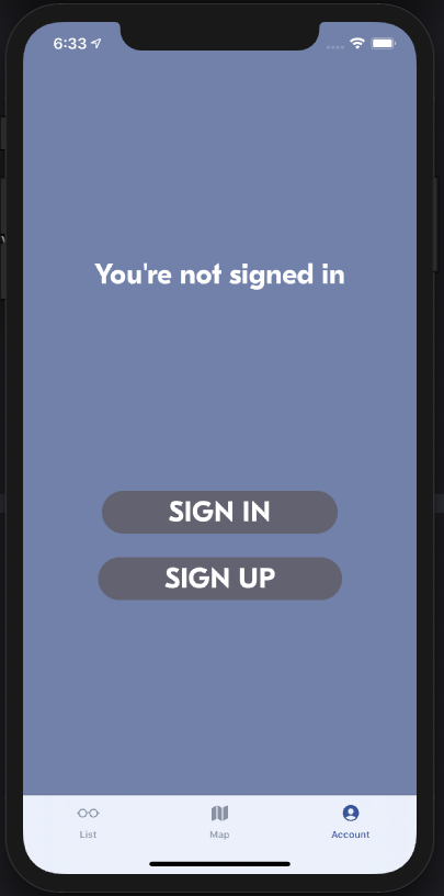 Authentication Not Signed in