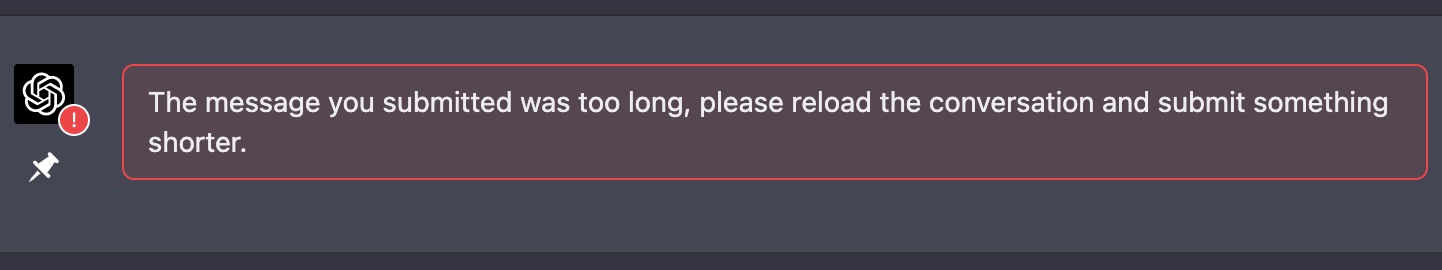 Error Message Too Long