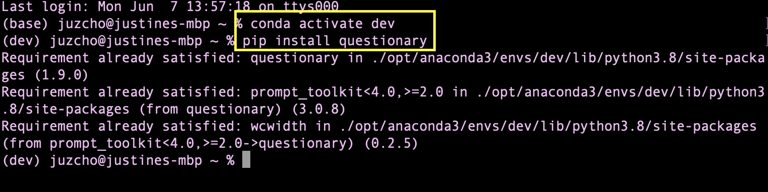 Install Questionary