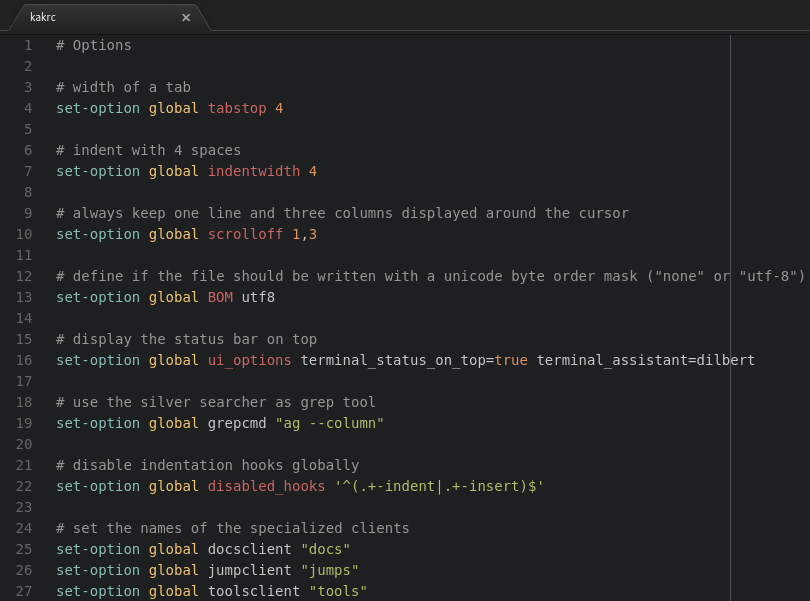 kakrc in Atom