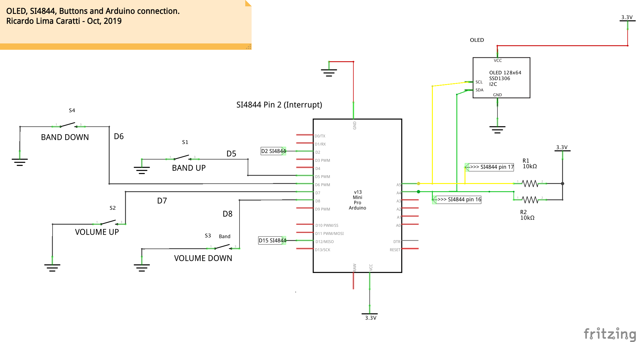 schematic Arduino and OLED