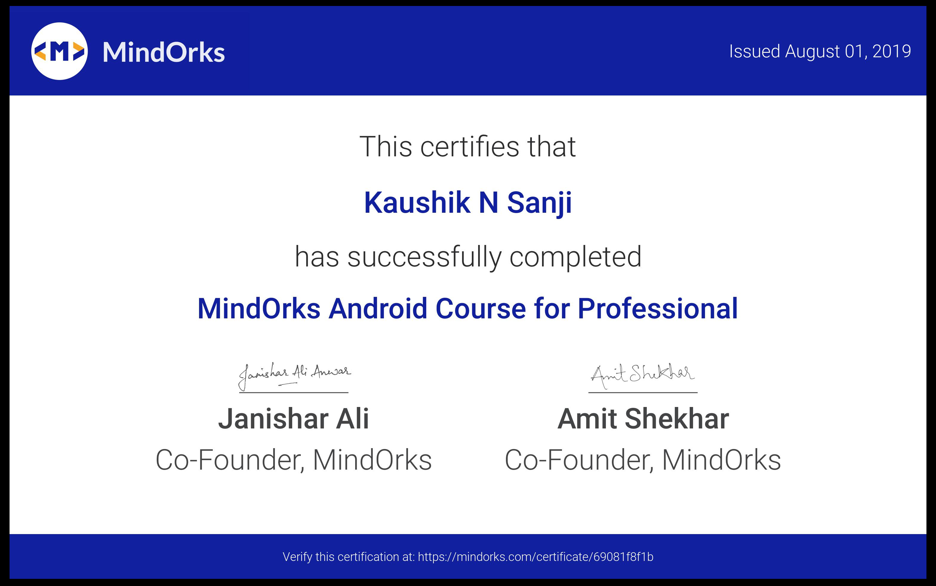 Completion Certificate