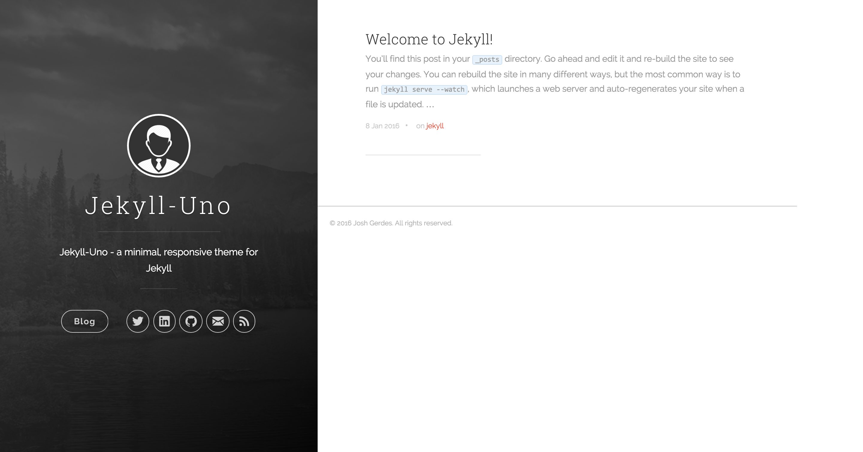 jekyll-uno - free Jekyll theme