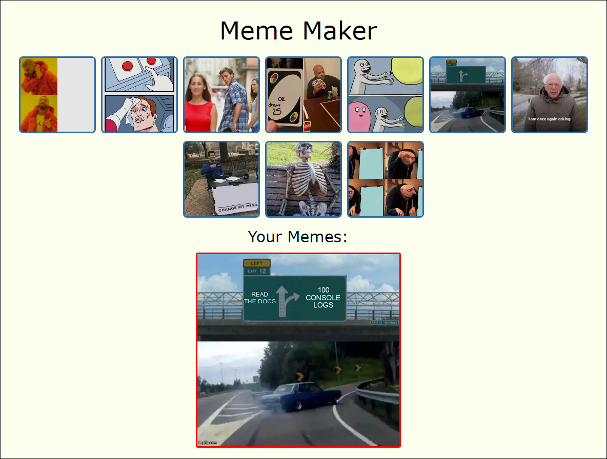 Screenshot of User Memes