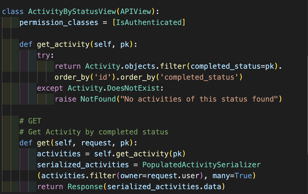 Activity Status Views