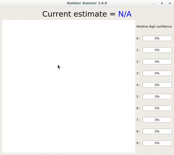 Animated screenshot showing estimation of digits based on painting