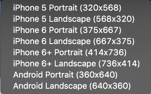 Sketch Mobile Sizes