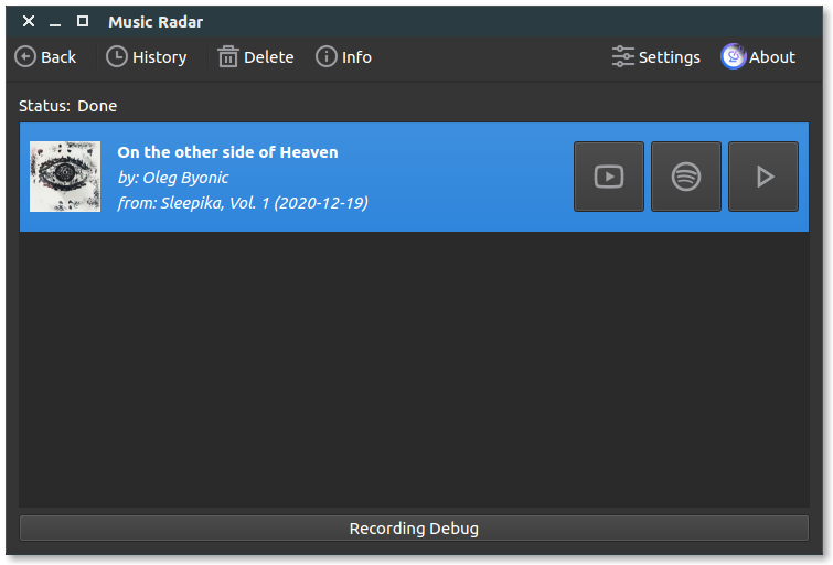 Music Radar for Linux Desktop