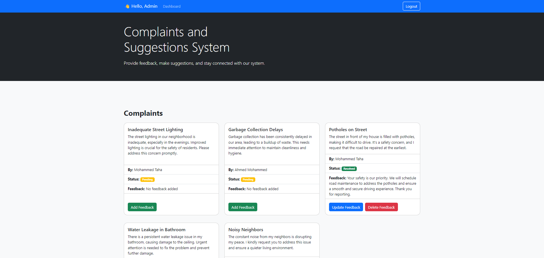 Admin Dashboard