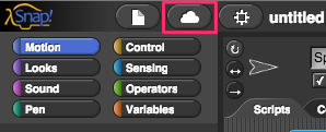 The cloud menu button