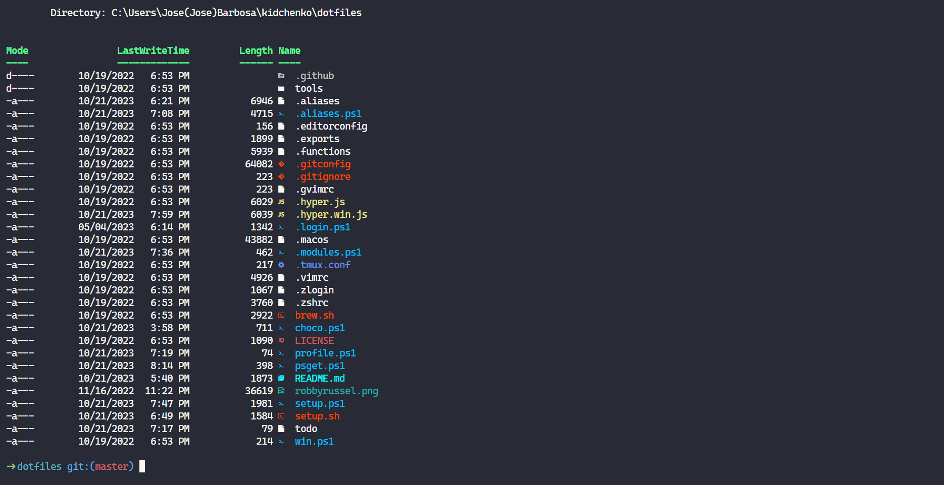 dotfiles on win