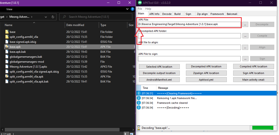 Decompile APK using APKToolGUI
