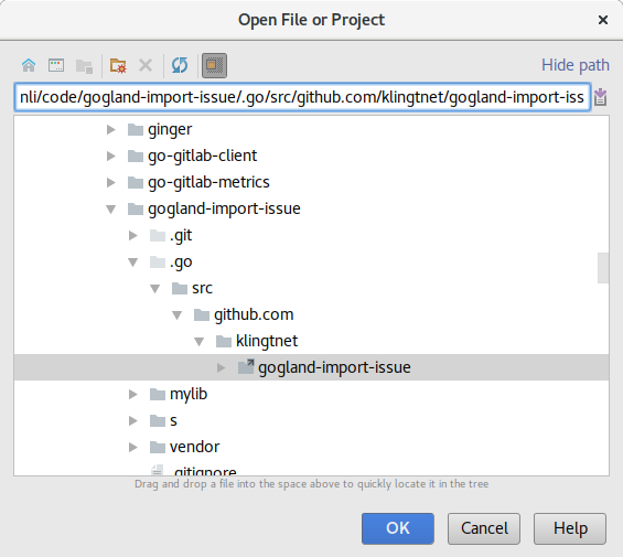 Open project in Gogland