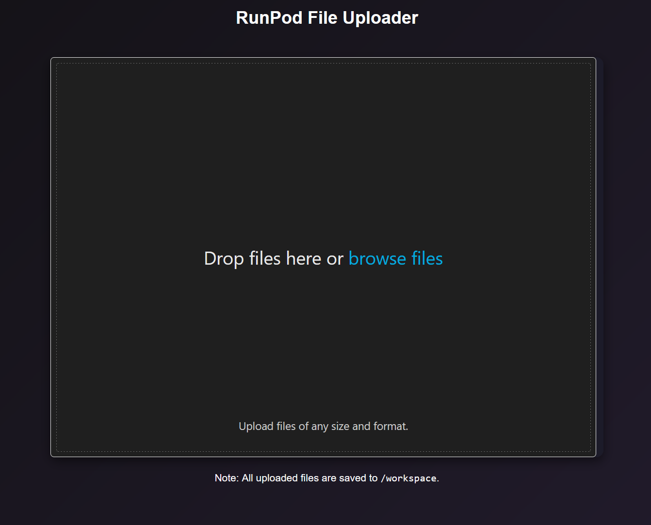 RunPod File Uploader UI