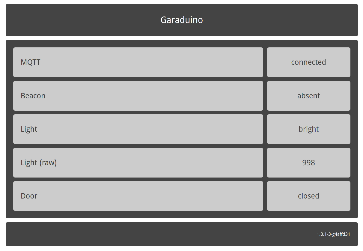 Garaduino web interface