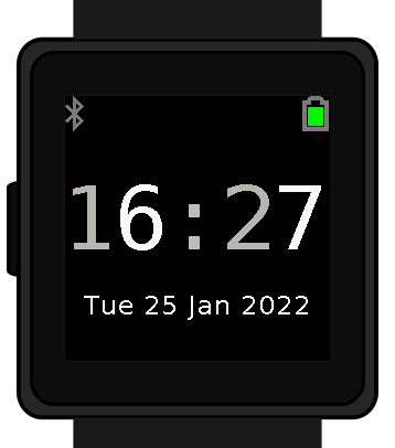 Digital clock application, including the week day
