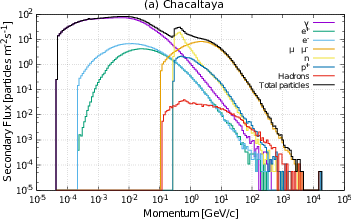 The seconday particle flux at Chacaltaya