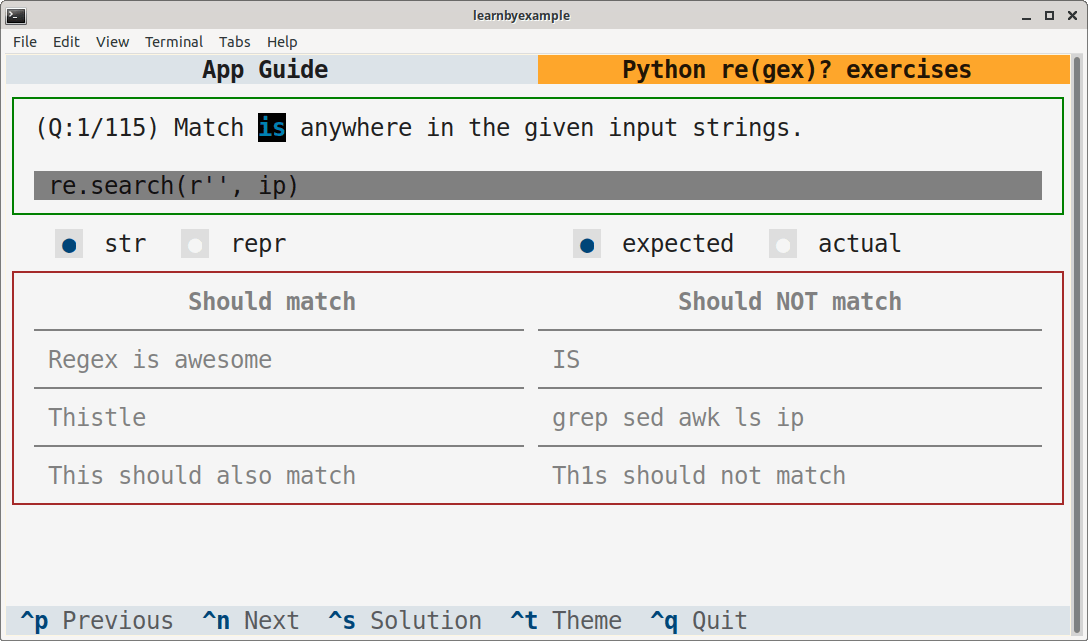 Sample Python regex exercise