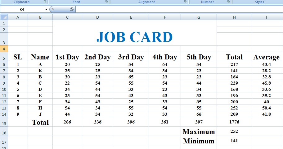 Job-card