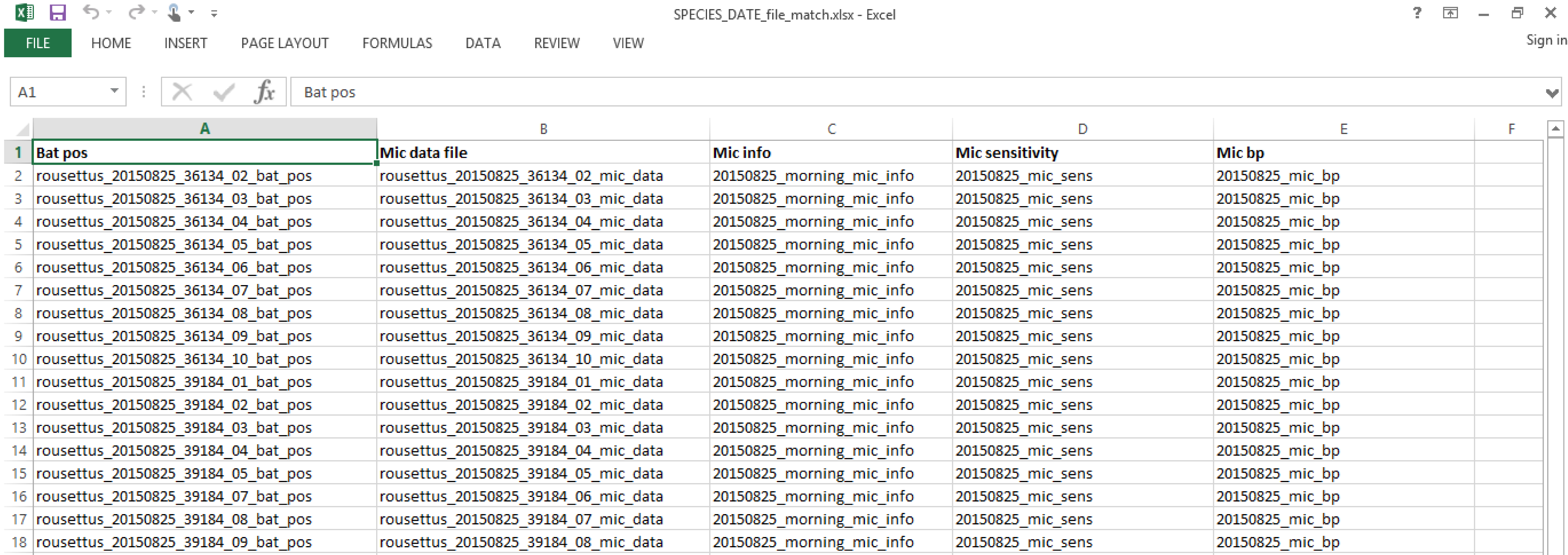 file matching list