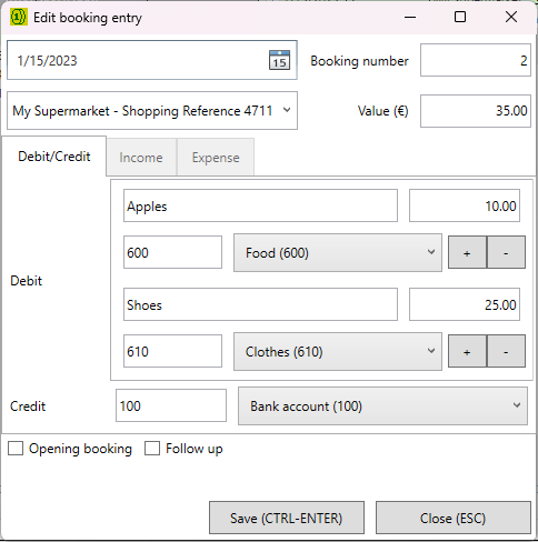 Split booking