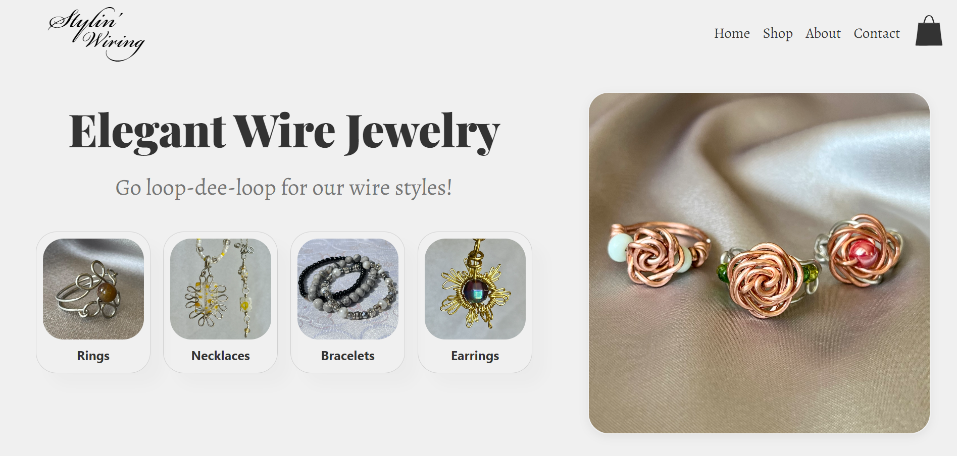 Stylin' Wiring Jewelry Website Preview