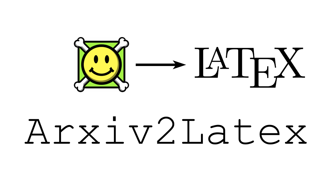 arXiv2Latex logo - an arrow pointing from "arXiv" to "Latex"