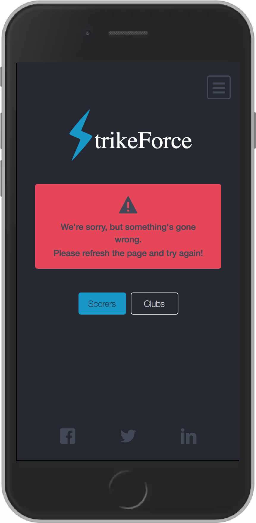 StrikeForce Contact page pre-submit