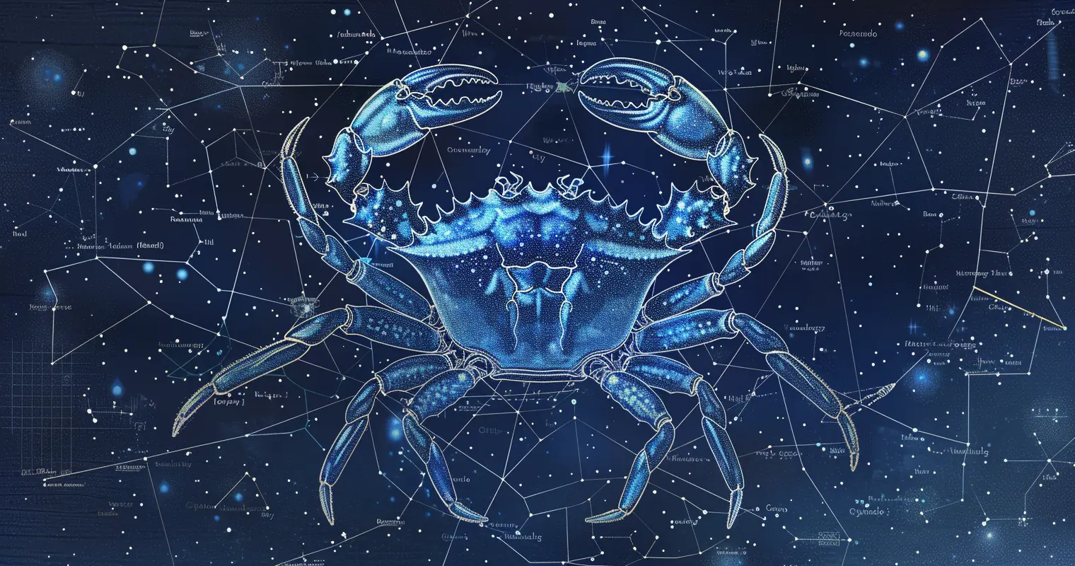 A star chart of a crab constellation