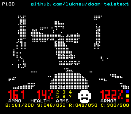 DOOM gameplay rendering in teletext