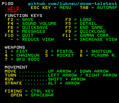 DOOM read this menu in teletext